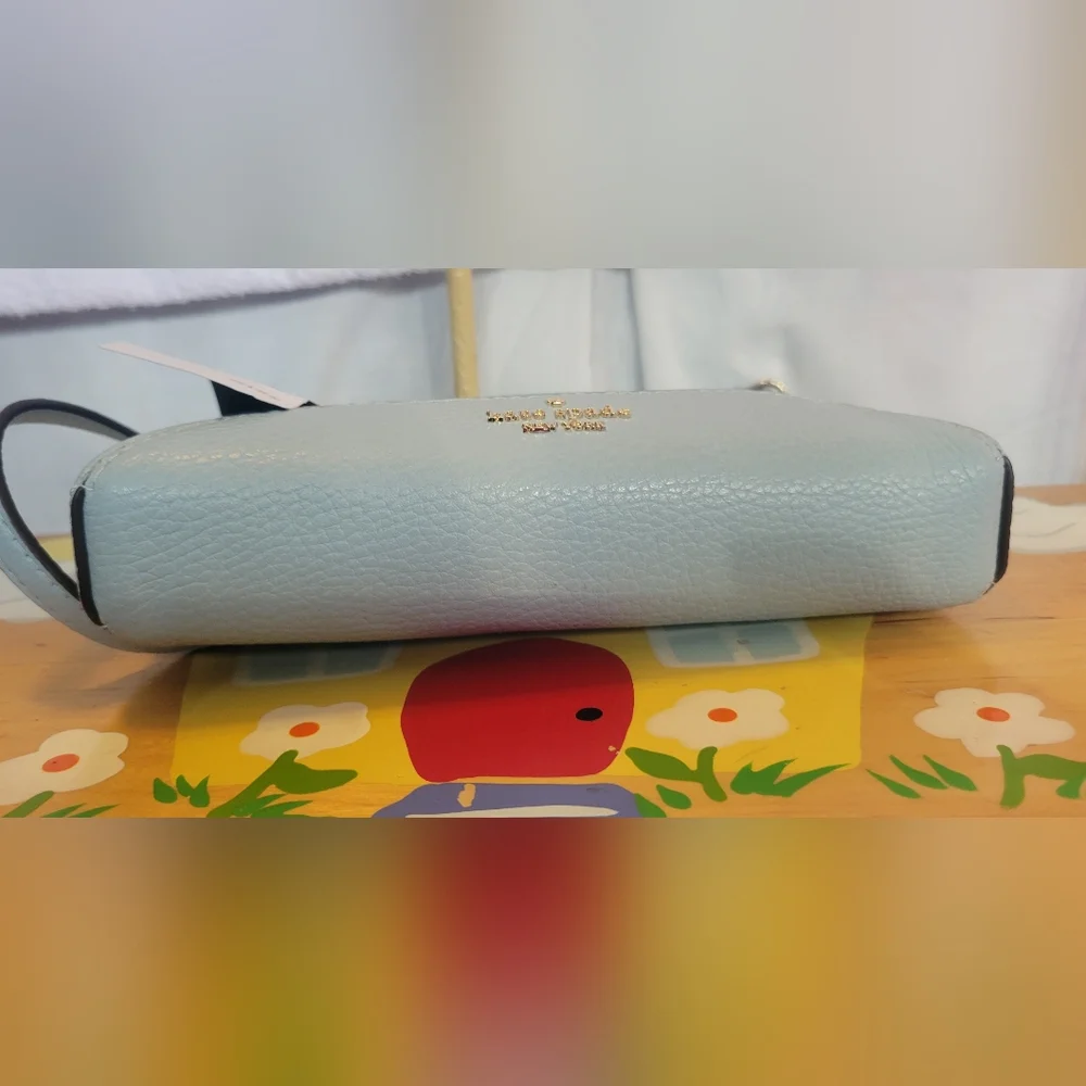 kate spade Two-Tone Light Blue Leather Clutch Bag - Picture 4 of 10